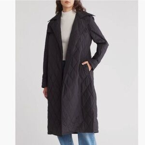 Rebecca Minkoff Black Quilted Trench Coat